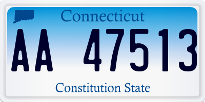 CT license plate AA47513