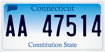 CT license plate AA47514