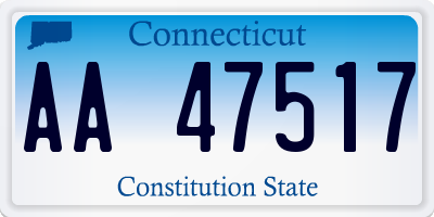 CT license plate AA47517