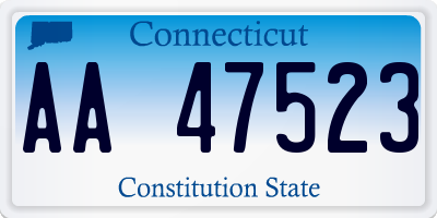 CT license plate AA47523