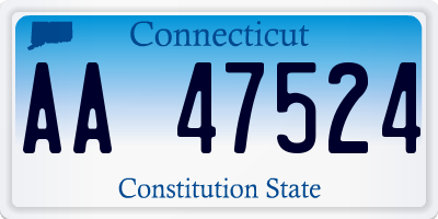 CT license plate AA47524