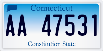 CT license plate AA47531