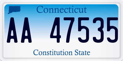 CT license plate AA47535