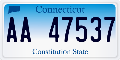 CT license plate AA47537