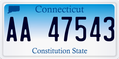 CT license plate AA47543
