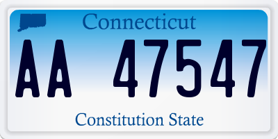 CT license plate AA47547