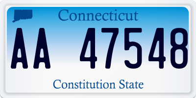 CT license plate AA47548