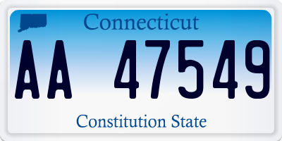 CT license plate AA47549