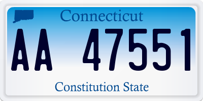 CT license plate AA47551