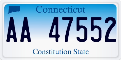 CT license plate AA47552