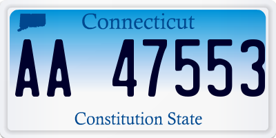 CT license plate AA47553
