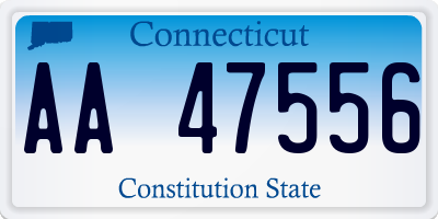 CT license plate AA47556