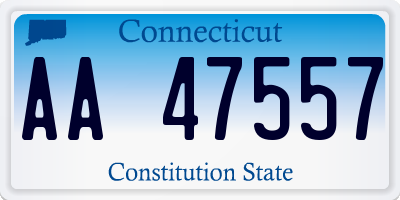 CT license plate AA47557