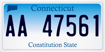 CT license plate AA47561
