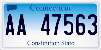 CT license plate AA47563