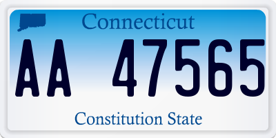 CT license plate AA47565