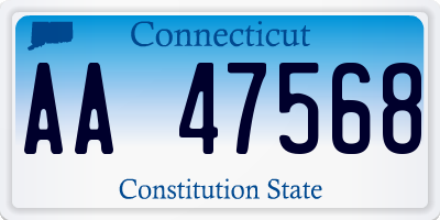 CT license plate AA47568