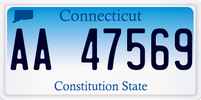 CT license plate AA47569