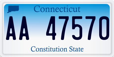 CT license plate AA47570