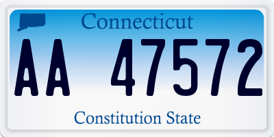 CT license plate AA47572