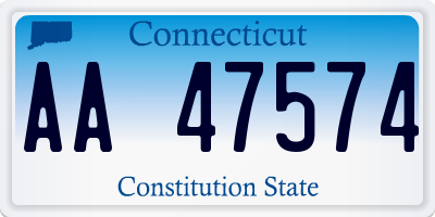 CT license plate AA47574