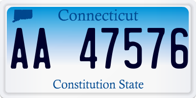 CT license plate AA47576