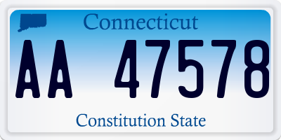 CT license plate AA47578