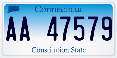 CT license plate AA47579