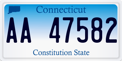 CT license plate AA47582