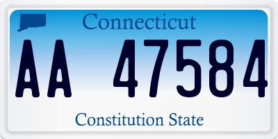 CT license plate AA47584