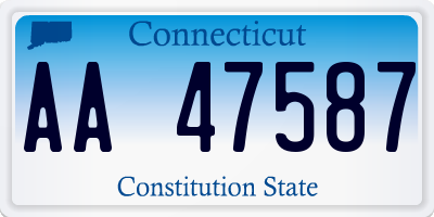 CT license plate AA47587