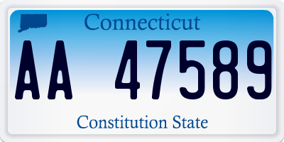 CT license plate AA47589