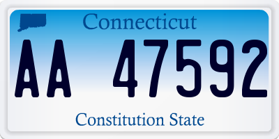 CT license plate AA47592