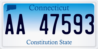 CT license plate AA47593