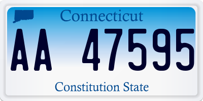 CT license plate AA47595