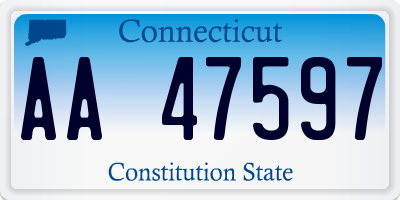 CT license plate AA47597