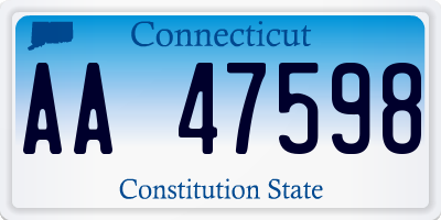 CT license plate AA47598