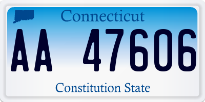 CT license plate AA47606