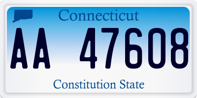 CT license plate AA47608