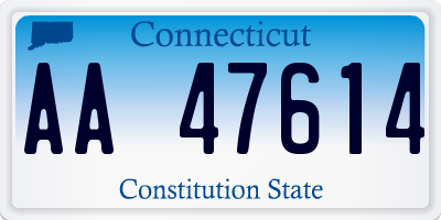 CT license plate AA47614