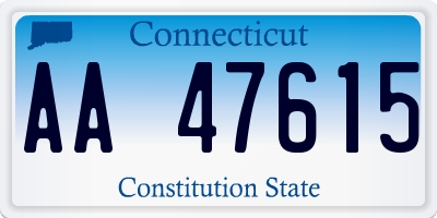 CT license plate AA47615