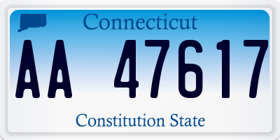 CT license plate AA47617