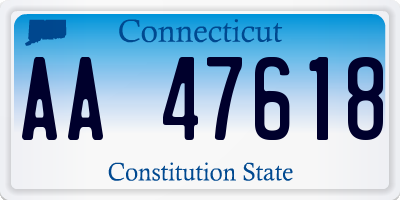 CT license plate AA47618