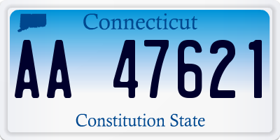 CT license plate AA47621