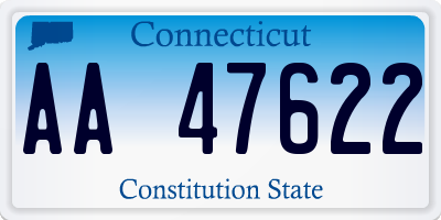 CT license plate AA47622