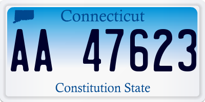 CT license plate AA47623