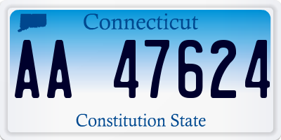 CT license plate AA47624