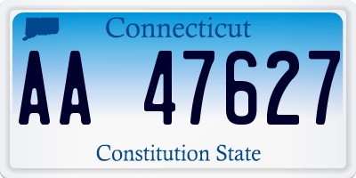 CT license plate AA47627