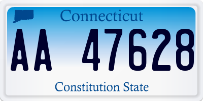 CT license plate AA47628