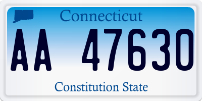 CT license plate AA47630
